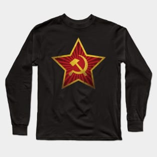 Soviet Red Star Insignia Distressed Long Sleeve T-Shirt